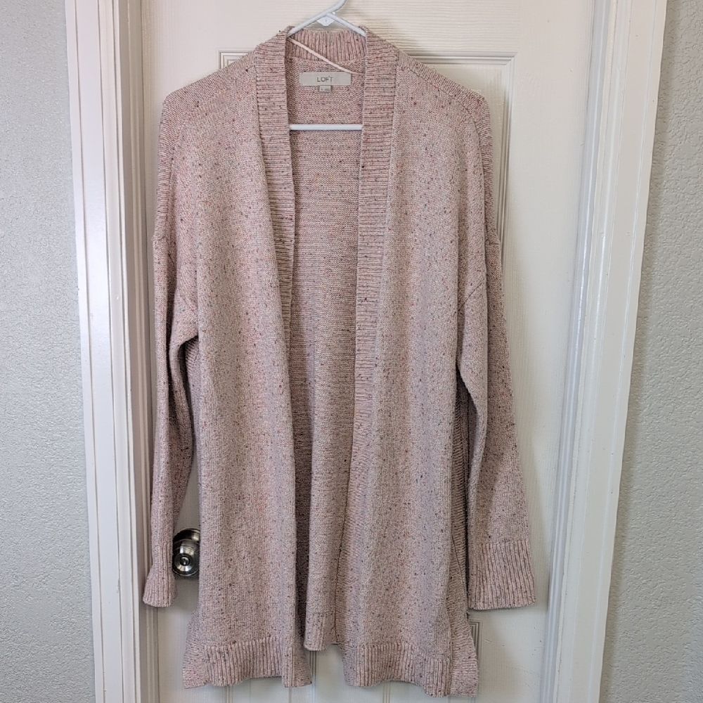 LOFT Women's Light Pink Knit Cardigan